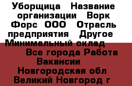 Уборщица › Название организации ­ Ворк Форс, ООО › Отрасль предприятия ­ Другое › Минимальный оклад ­ 24 000 - Все города Работа » Вакансии   . Новгородская обл.,Великий Новгород г.